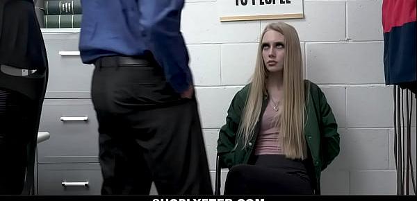  Skinny teen thief Emma Starletto caught and exploited